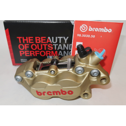 Heo phải BREMBO 20516584 CALIPER P4 30/34C RH GOLD RED LOGO - FIXING 40MM.